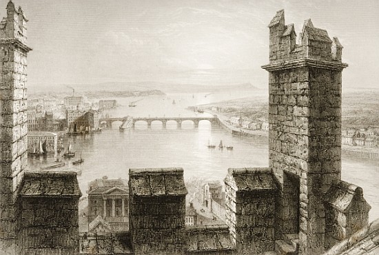 The River Shannon and Limerick from the Cathedral Tower, County Limerick, from ''Scenery and Antiqui van (after) William Henry Bartlett