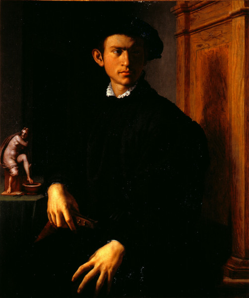 A.Bronzino / Young Man w.Lute /c.1530/40 van Agnolo Bronzino