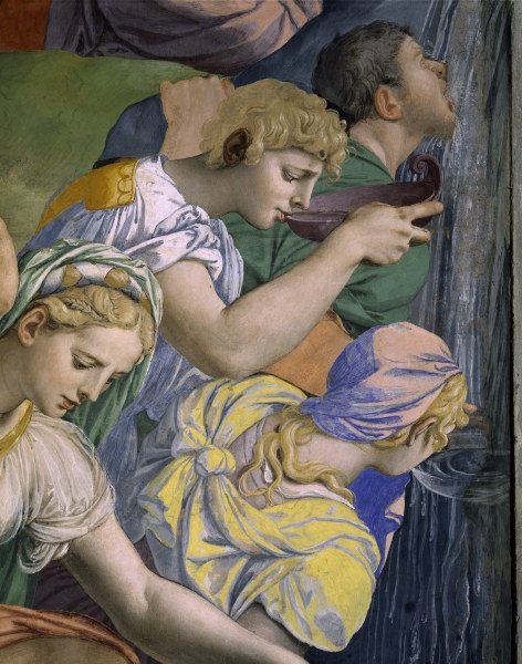 A.Bronzino, Moses beats water, Detail van Agnolo Bronzino