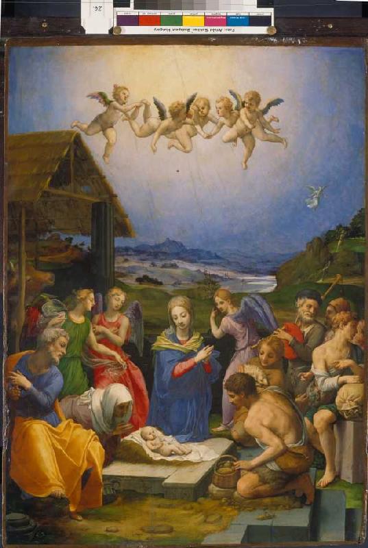 Die Anbetung der Hirten van Agnolo Bronzino