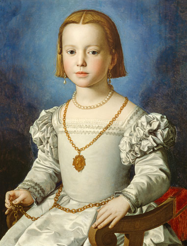 Portrait of Isabella de' Medici (1542-76) van Agnolo Bronzino