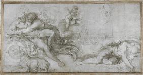 Cephalus carried off by Aurora in her Chariot (Cartoon for a fresco in the Gallery of the Palazzo Fa