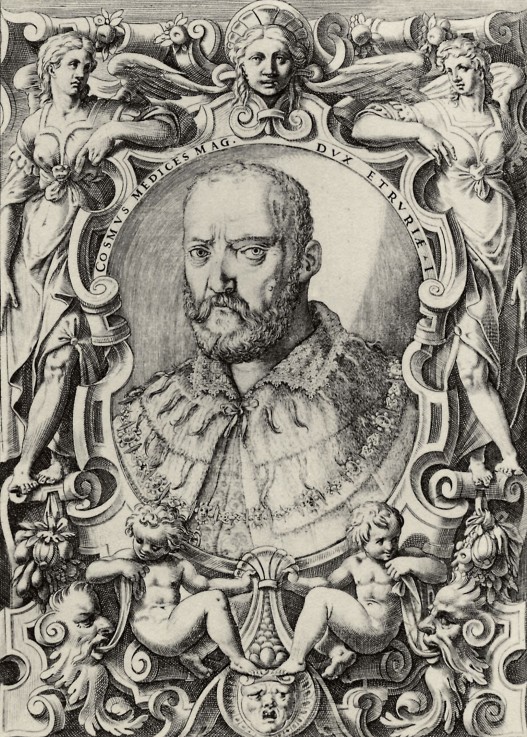 Portrait of Grand Duke of Tuscany Cosimo I de' Medici (1519-1574) van Agostino Carracci