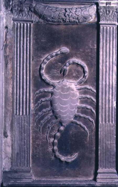 Scorpio represented by the scorpion from a series of reliefs depicting planetary symbols and signs o van Agostino  di Duccio