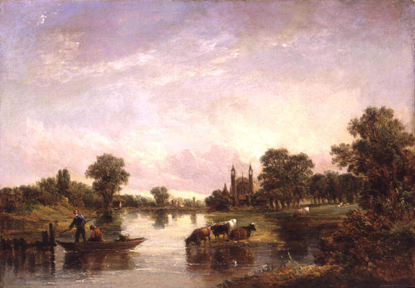 View of Eton College from the Thames van A.H. Vickers
