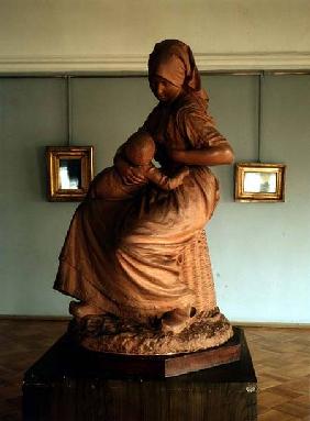 Peasant Woman with her Child, sculpture