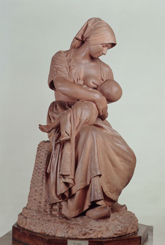 Peasant Woman Nursing an Infant van Aime Jules Dalou