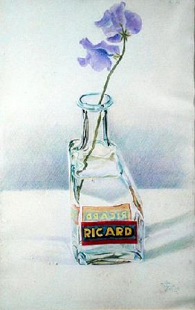 Ricard Bottle, 1981 (coloured pencil on paper) 