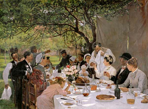 The Wedding Meal at Yport van Albert Auguste Fourie