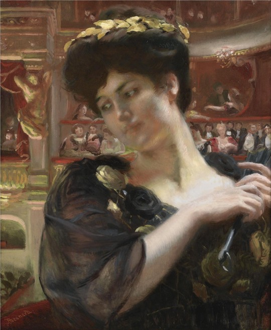 La Comédie-Française. Portrait of the actress Gabrielle Réjane (1856-1920) van Albert Besnard