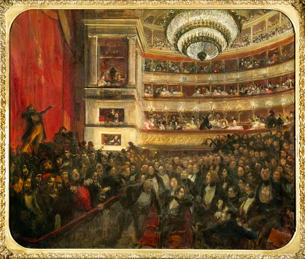 Performance of 'Hernani' by Victor Hugo (1802-85) in 1830 van Albert Besnard