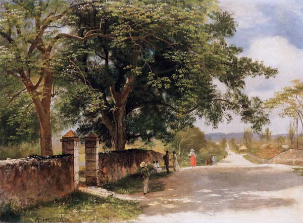 Straßeansicht in Nassau van Albert Bierstadt