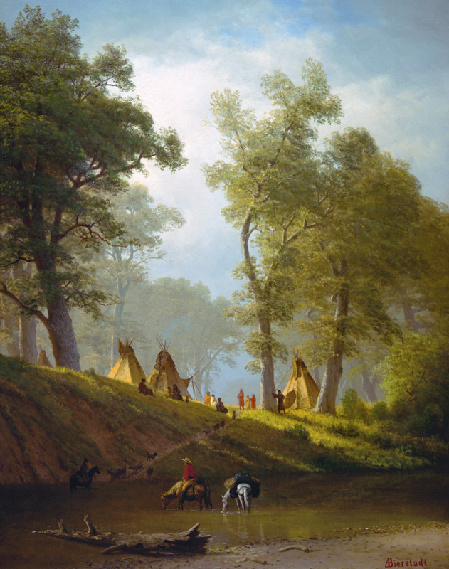 The Wolf River, Kansas van Albert Bierstadt