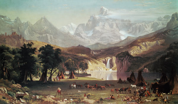 Indianerlager in den Rocky Mountains. van Albert Bierstadt