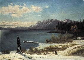 Winterlicher Lake Tahoe van Albert Bierstadt