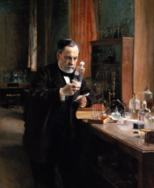 Louis Pasteur (1822-95) in his Laboratory van Albert Edelfelt