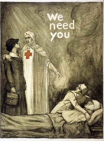 Red Cross Recruitment Poster, We Need You, pub. van Albert Edward Sterner