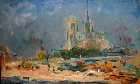 Quai de la Tournelle and Notre-Dame de Paris van Albert Lebourg