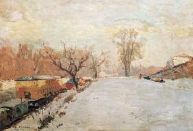 Road by the Seine at Neuilly in Winter
