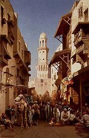Die Moristan Moschee in Kairo. van Alberto Pasini