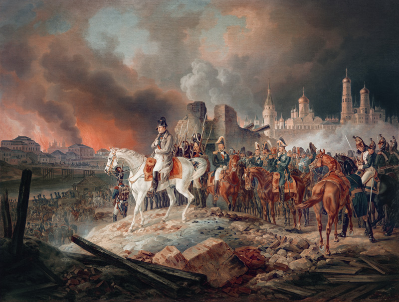 Napoleon Bonaparte in Moscow van Albrecht Adam