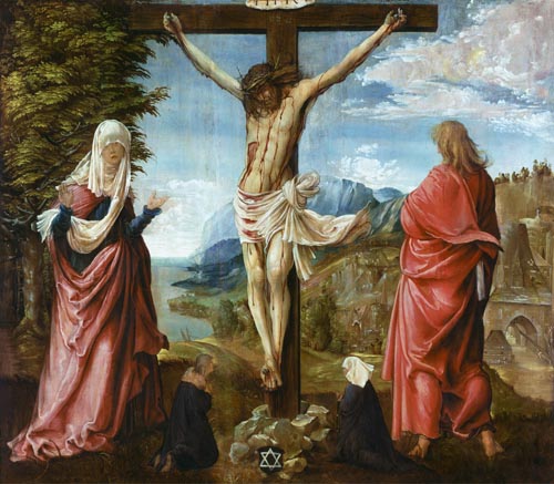 Christus am Kreuz mit Maria und Johannes van Albrecht Altdorfer