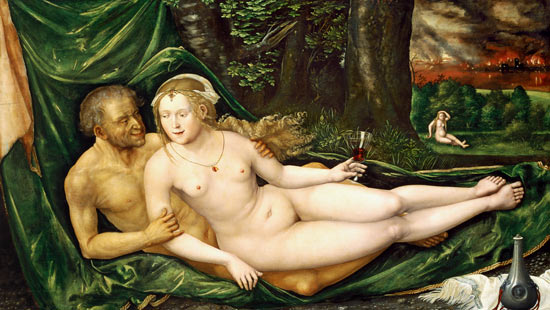 Lot and his daughter, 1537 van Albrecht Altdorfer
