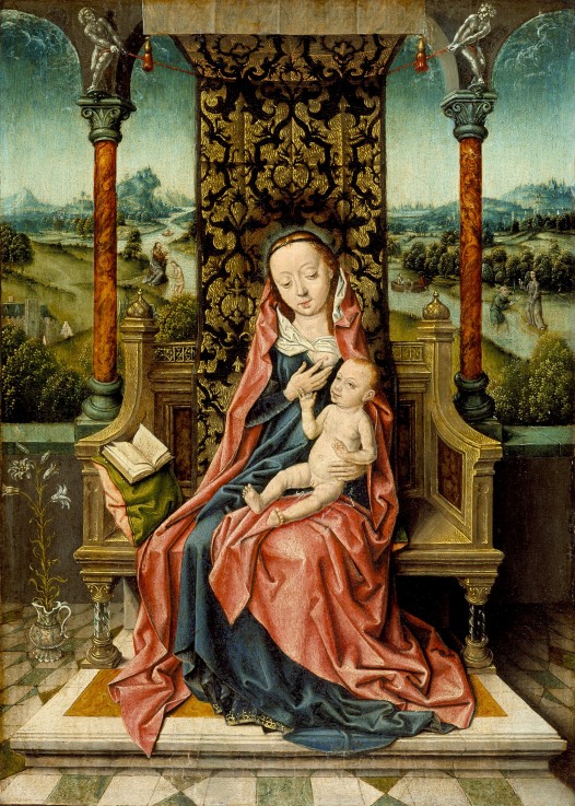 Madonna and Child Enthroned van Albrecht Bouts