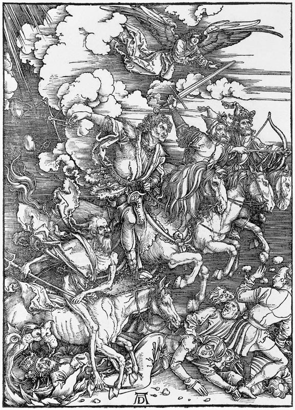 Apokalyptische Reiter (unkoloriert) van Albrecht Dürer
