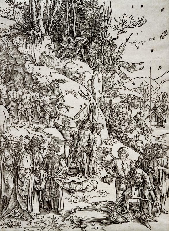 The Martyrdom of the Ten Thousand van Albrecht Dürer