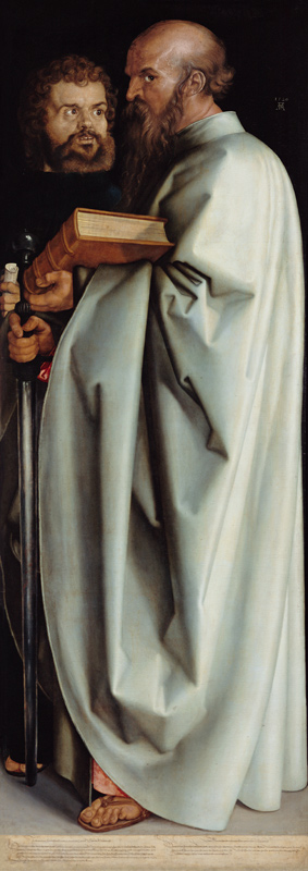 Die Vier Apostel, rechter Teil - Die Heiligen Markus und Paulus van Albrecht Dürer
