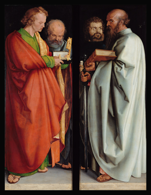 Die vier Apostel (Johannes. Ev., Petrus, Markus, Paulus) van Albrecht Dürer