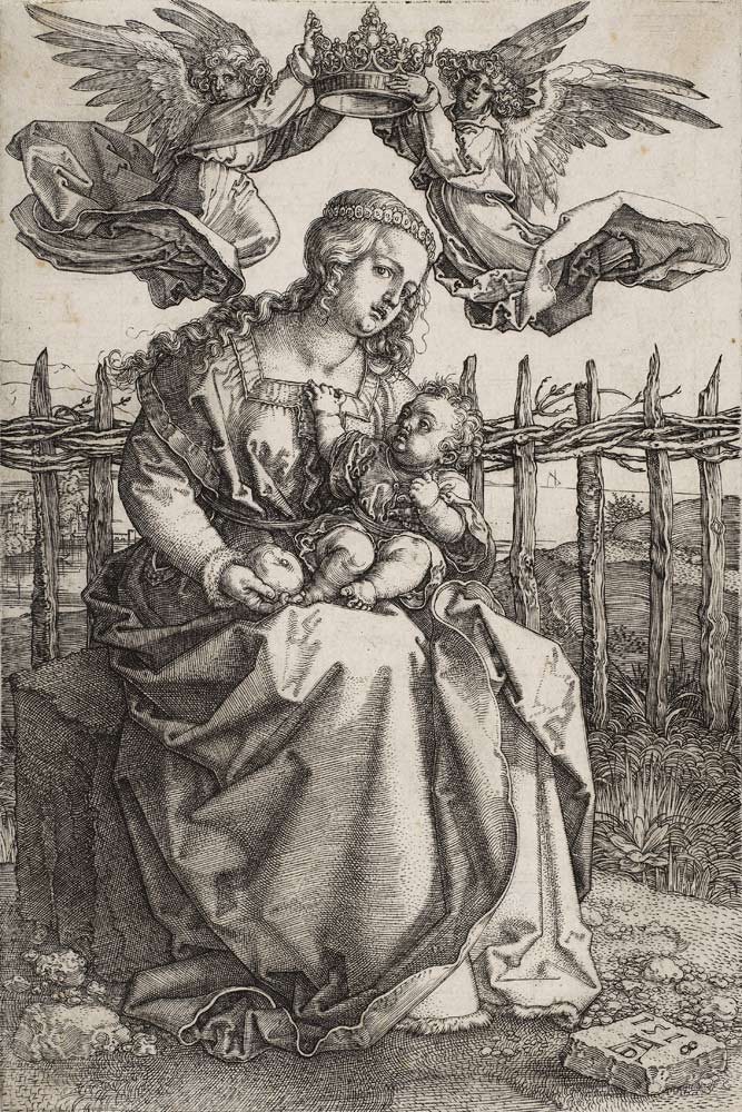 Virgin Mary Crowned By Two Angels van Albrecht Dürer