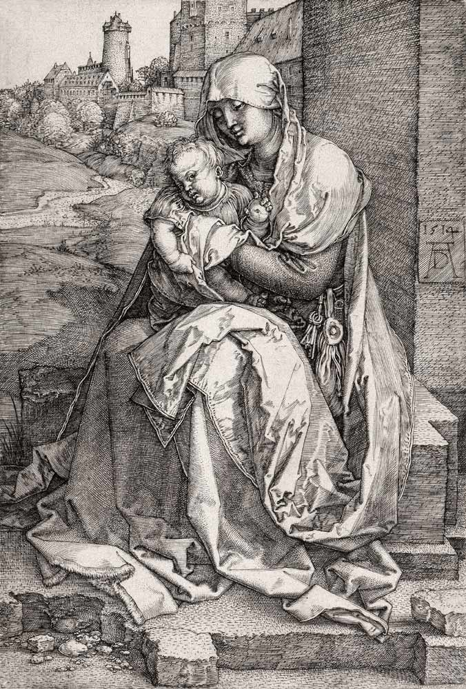 Maria mit dem Kind an der Mauer van Albrecht Dürer