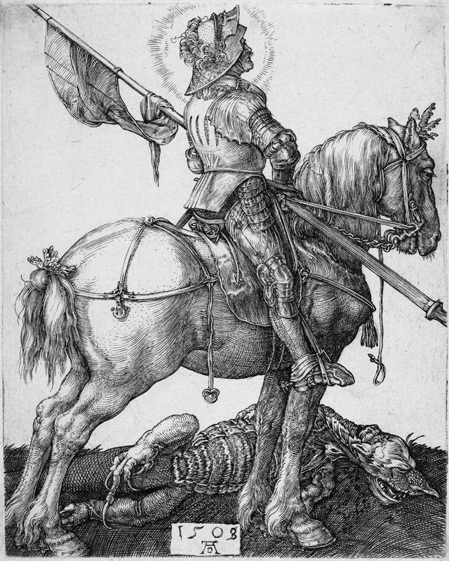 Saint George on horseback / Dürer / 1508 van Albrecht Dürer