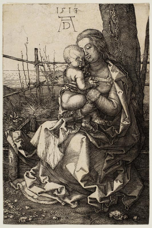 Virgin and Child Seated by a Tree van Albrecht Dürer
