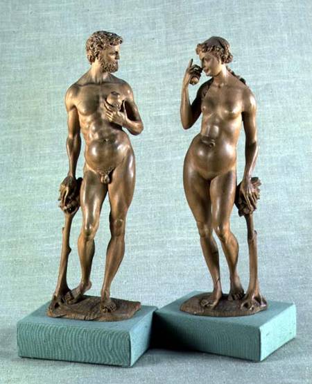 Adam and Eve, a pair of statues van Albrecht Dürer