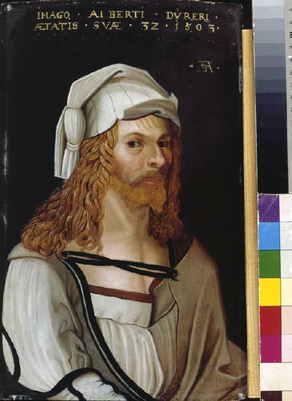 Bildnis Albrecht Dürers (im Ausschnitt nach Dürers Selbstportrait). van Albrecht Dürer