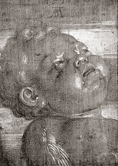 Cherubim Crying, 1521 (graphite & gouache on paper) van Albrecht Dürer