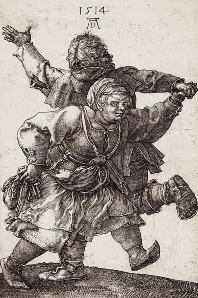 Dürer / Dancing Peasant Couple / 1514 van Albrecht Dürer