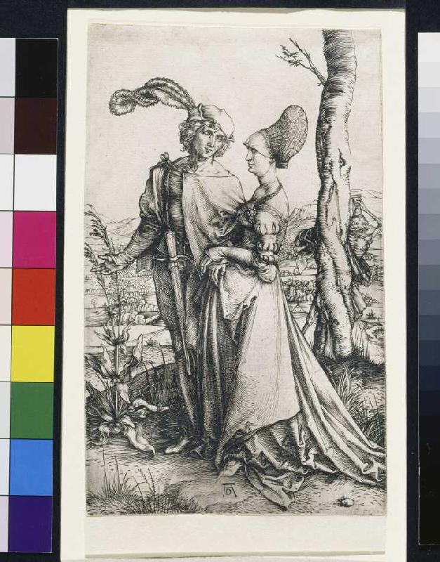 Das Liebespaar und der Tod (Der Spaziergang) van Albrecht Dürer