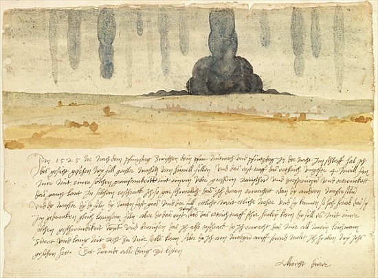 Dream landscape with text van Albrecht Dürer