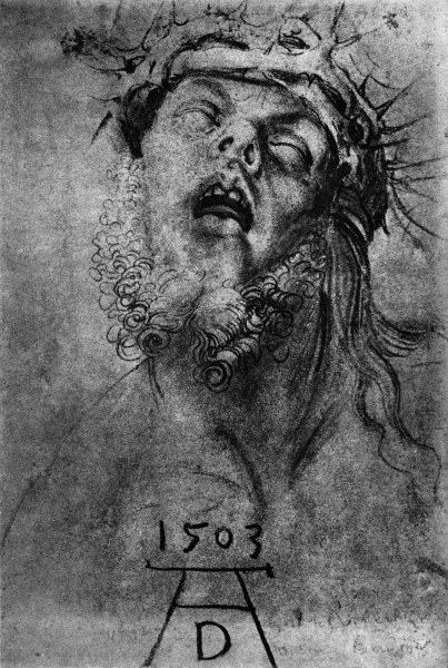 Dürer / Head of the dead Christ van Albrecht Dürer