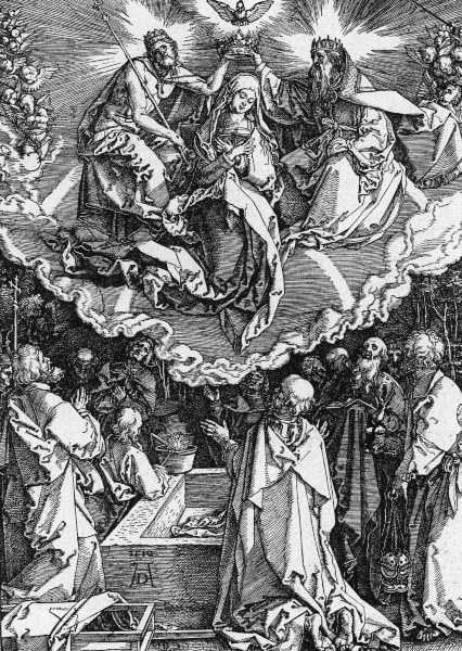 Dürer / Mary s Assumption / Woodcut van Albrecht Dürer