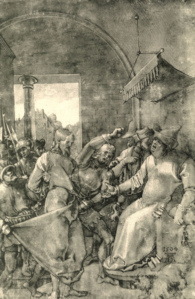 Dürer, Christ bef.Caiaphas / Green Pass. van Albrecht Dürer