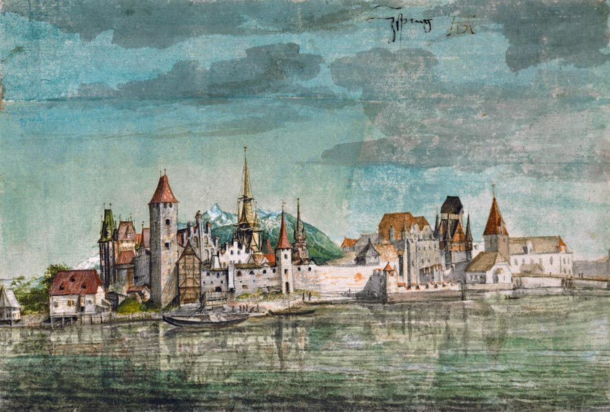 Innsbruck von Norden gesehen van Albrecht Dürer