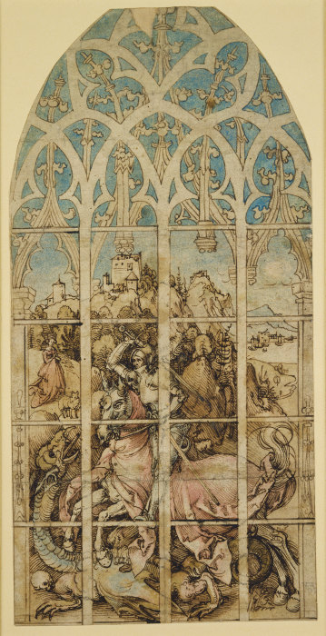 Sketch for a Glass Painting with St George van Albrecht Dürer