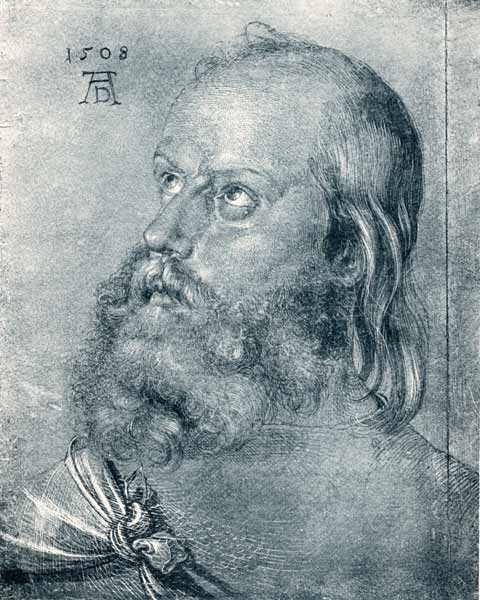 Albrecht Dürer / Head of an apostle van Albrecht Dürer