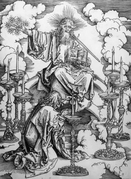 John sees the 7 lamps / Dürer / c.1497/8 van Albrecht Dürer