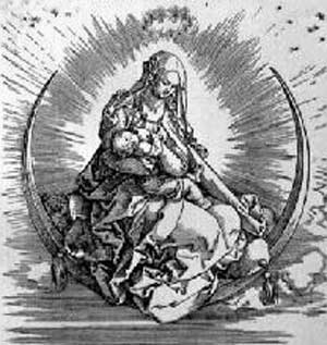 Maria mit Kind in Mondsichel van Albrecht Dürer